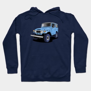 Toyota Land Cruiser FJ40 truck in blue Hoodie